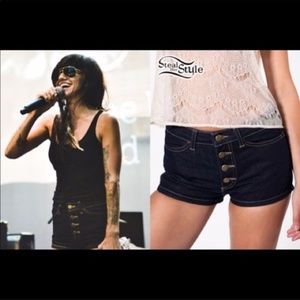 American Apparel Button Fly Denim Shorts size 25